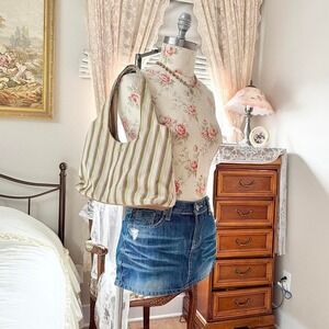 striped shoulder bag  y2k fossil striped canvas shoulder bag